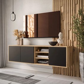 TV STOLÍK ALWIN DUB ARTISAN ČIERNY 156 cm