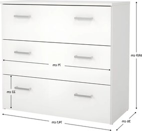 Komoda Variar 3 (biela). Vlastná spoľahlivá doprava až k Vám domov. 794130