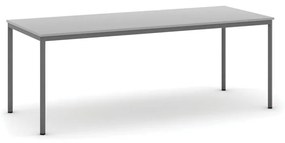 Stôl jedálenský, 2000 x 800 mm, tmavo sivá podnož, sivá