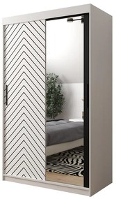 Skriňa Jodełka 2 120 biely/biely/čierna