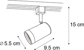 Moderné 1-fázové koľajnicové bodové svetlo biele - Jeana