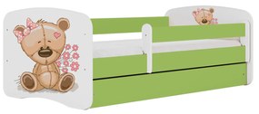 Letoss Detská posteľ BABY DREAMS 160/80- Macko III Zelená S matracom Bez uložného priestoru