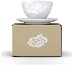 Biela šťastná porcelánová šálka na kávu 58products, objem 200 ml