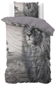 DreamHouse Bavlnené obliečky Kráľ prírody sivý 140x220, 60x70cm