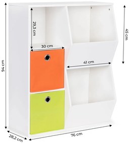 Detská regálová skriňa Multistore 50 cm biela