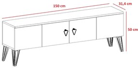 TV stolík/skrinka Capari (Biela + Zlatá). Vlastná spoľahlivá doprava až k Vám domov. 1072713