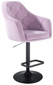 LuxuryForm DESIGN Barová stolička ROMA VELUR na čiernom tanieri - levanduľa