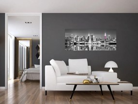 Obrázok - New York a fialový mrakodrap (120x50 cm)