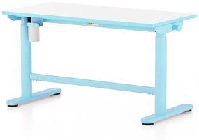 Výškovo nastaviteľný stôl OfficeTech Kids, 100 x 50 cm, biela / modrá