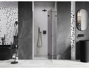 Mexen, Mexen Lunar pravé otočné sprchové dvere 95 cm, transparentné, pištoľový kov - 834-095-000-95-00-P