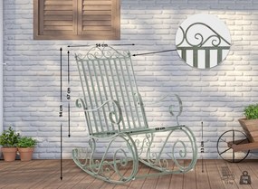 Kovové hojdacie kreslo Smile - Zelená antik