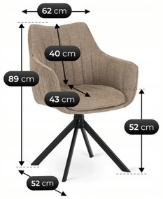 PROXIMA.store - Čalúnená otočná stolička MUMBAI FARBA: hnedá