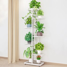 Stojan na kvety Bamir 2, biela, 43 x 22 x 126 cm
