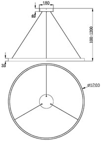 Závesné svietidlo MAYTONI RIM MOD058PL-L65B3K