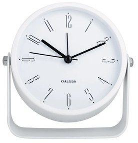 Dizajnový budík Karlsson 5989WH biely, priemer 12cm