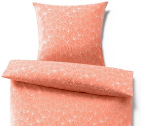 Posteľná bielizeň z mikrovlákna, mušle, koralová, štandardná veľkosť