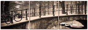 Obraz na plátne - Romantický most cez kanál - panoráma 5137FB (120x40 cm)