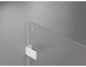 Mexen Lunar-F, sklápací sprchový kút pravý 100 x 80 cm, 8mm číre sklo, biely profil, 836-100-080-20-00-P