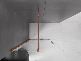 Mexen Velar, posuvné dvere do otvoru typ Walk-In 85 cm, 8mm číre sklo, ružové zlato, 871-085-000-03-60