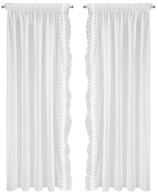 ZÁCLONA NA PÁSKE LARISA SADA 2KS 140X270 CM BIELA