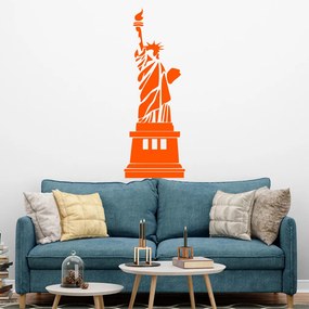 Veselá Stena Samolepka Socha slobody Farba: oranžová, Veľkosť: 80 x 30 cm