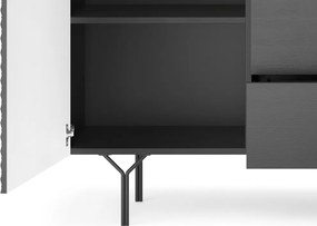 Komoda so zásuvkami Raven, čierna