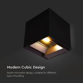 LED solárne nástenné svietidlo senzor LED/9W/3,7V 3000-5000K IP65 čierne