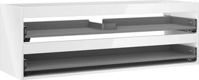 Mexen Box-A, závesná skrinka 140 cm, 2 zásuvky, biela lesklá, 91AX0-1400-470-2-00