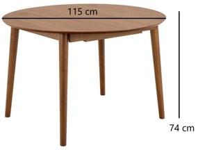 Jídelní rozkládací stůl Montreux 115/154 cm z masivu ořech