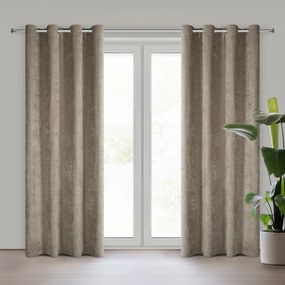 ZÁVES NA KRÚŽKOCH VANI 140X250 CM CAPUCCINO