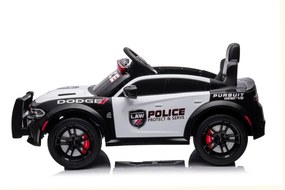 LEAN CARS Elektrické autíčko Dodge Charger policajné, bielo-čierne