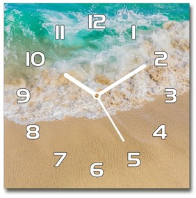 Sklenené hodiny štvorec Pláž a more pl_zsk_30x30_f_104660725