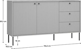 Komoda ARIS 2D3S, sivá