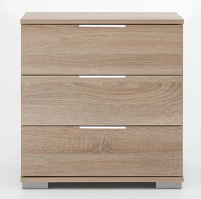 Nočný stolík Easy Plus, 3 zásuvky, dub sonoma