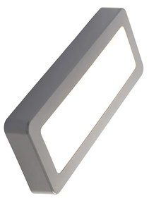 Moderná obdĺžniková vonkajšia nástenná lampa sivá vrátane LED - Prim