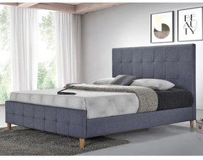 Kondela Manželská posteľ, sivá, 160x200, BALDER NEW