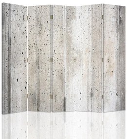 Ozdobný paraván Textura betonu - 180x170 cm, päťdielny, obojstranný paraván 360°