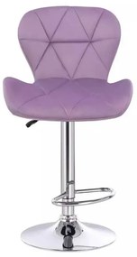 LuxuryForm DESIGN Barová stolička LIVIO VELUR na striebornom tanieri - levanduľa