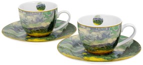 Porcelánová šálka s podšálkou Van Gogh Wheat Field 90 ml sada 2ks