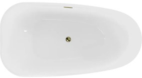 Mexen Giada, voľne stojaca vaňa 170 x 90 cm, biela lesklá, zlatý lesklý prepad, 52741709000-50