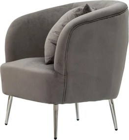 Sivé zamatové kreslo Silvery – Mauro Ferretti