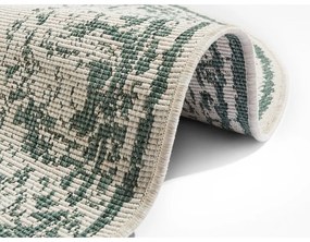 Zeleno-krémový vonkajší koberec NORTHRUGS Borbon, ø 140 cm