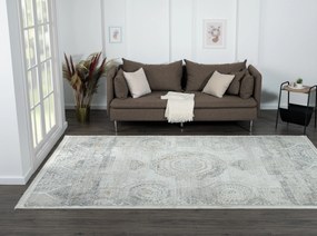 My Flair, Kusový koberec My Kazak creme, 80x150, šedá, chodba / predsieň