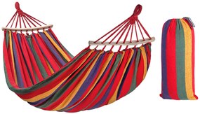 Bluegarden Bluegarden, závesná hojdacia sieť s drevenou oporou pre 2 osoby 150x210 cm Hammock 400257A, červená, OGR-09015
