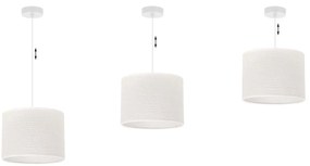Závesné svietidlo Juta, 1x biele jutové tienidlo, (fi 20cm), w