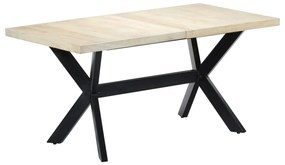 Jedálenský stôl biely 160x80x75 cm masívne mangovníkové drevo