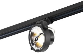 LED 3-fázové koľajnicové bodové svetlo čierne 15W 2700K vrátane AR111 - Expert