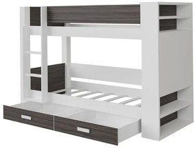 Poschodová posteľ Rebiko 90, Strana: ľavá, Farby:: biela / zebra