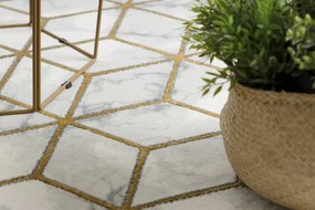 Koberec EMERALD exkluzívny 1014 glamour, kocky krémovo / zlatý