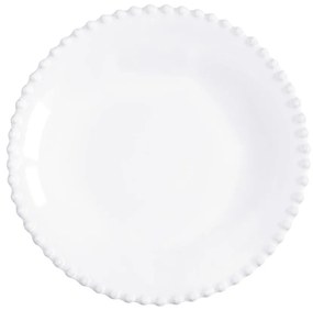 Biely kameninový tanier na polievku Costa Nova Pearl, ⌀ 24 cm